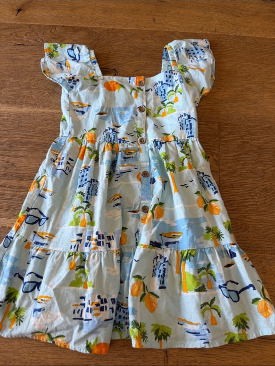 Gymboree Other - Gymboree Light Blue Tropical Button-Front Sundress linen size 6